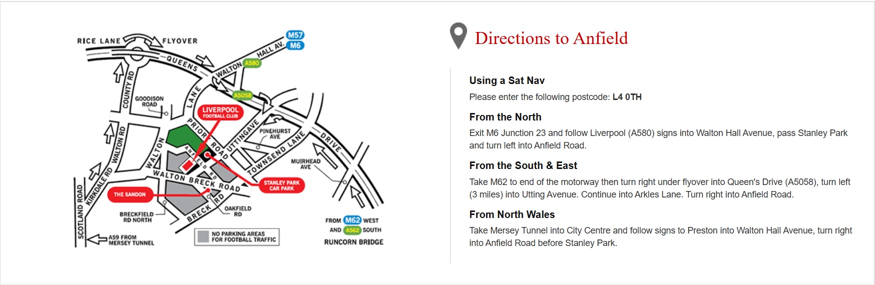 Anfield Stadium Map Directions